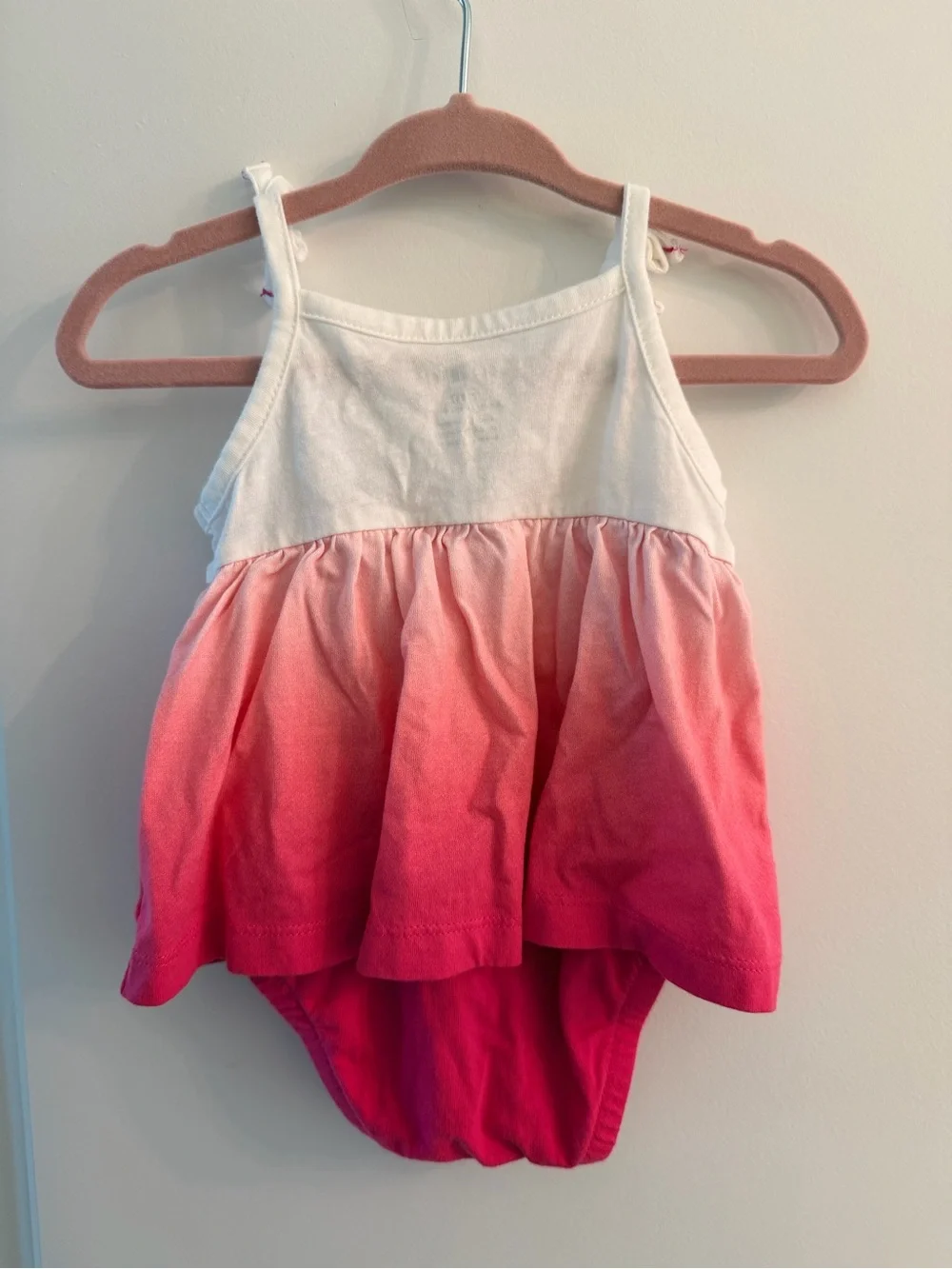 Carter's White Tank Romper with Pink Ombre Skirt